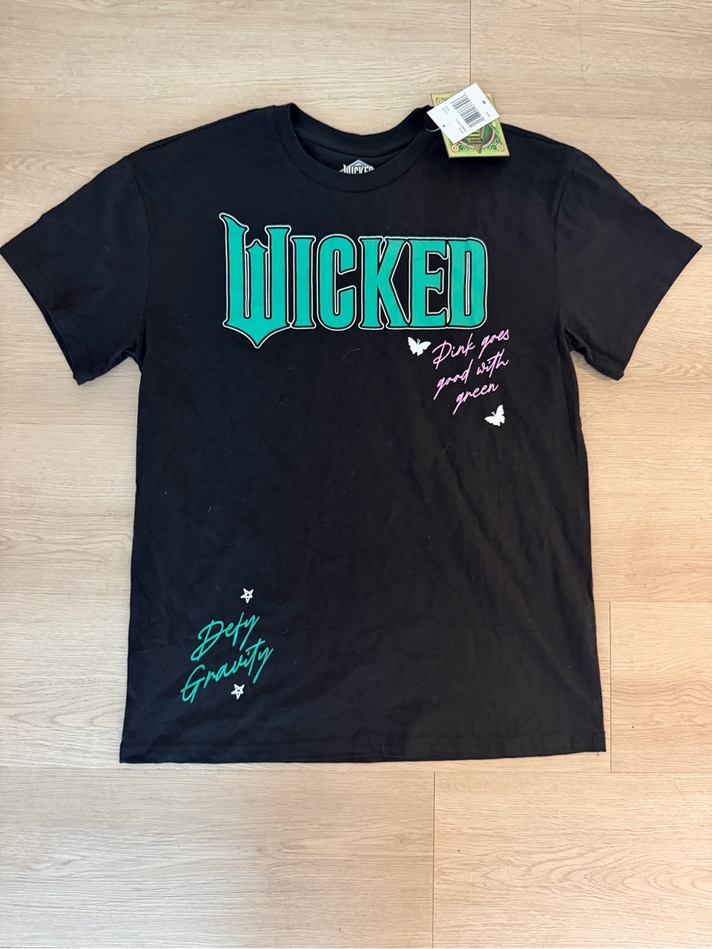 Wicked Graphic Tee - Black with Teal & Pink Accents